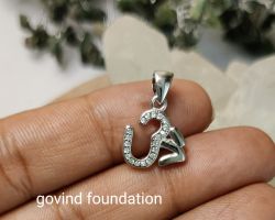 Silver Om Locket Sterling silver Om Diomond pendant
