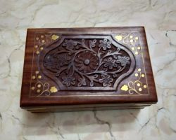 wooden box 6 inches handicraft wooden incarved box