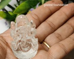 Crystal Ganesh idol 4cm Natural crystal quartz Ganesh murti