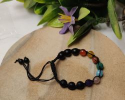 Seven chakra bracelet in Black thread 7 Chakra bracelet