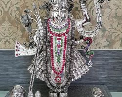 Silver Shreenathji idol 12 inches Chandi ke Silver Shreenathji