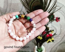 Rose quartz Bracelet with 7 chakra stone