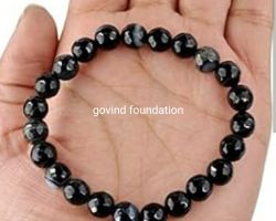Black Agate Bracelet diomond cut 8 mm Black hakik Bracelet