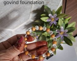 Wood Crystal quartz Bracelet 8mm Crystal Wood Bracelet