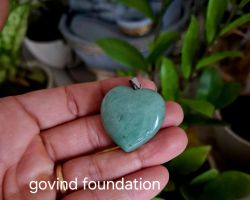Green Aventurine Locket Heart shapeBig Size Green Aventurine Pendant