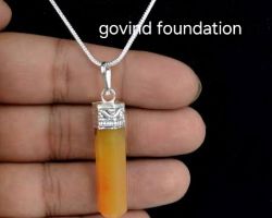 Citrine Pencil Pendant Natural Citrine Stone Pencil pendant