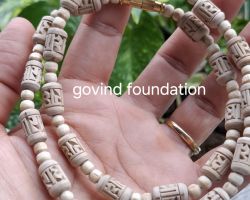 Original Tulsi Mala Radha Name Carved Original Tulsi Neckmala 18 inches