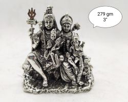 Sterling Silver Shivpariwar Shivpariwar parwati Ganesh idol in pure Silver