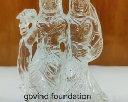 Crystal quartz Radha Krishna Idol 4 inches Sphatik Radha Krishna Idol