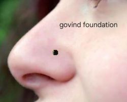 Gold Black Diamond Nose Stud Black diamond Gold Nose Stud