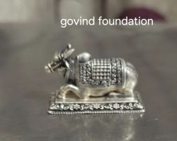 Sterling Silver Nandi statue 3cm Nandi in Pure Silver