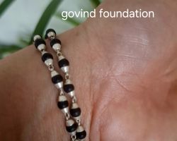 Tulsi Silver Bracelet Black double layer Black Tulsi Silver Bracelet