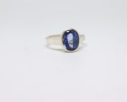 Neelam with ring blue sapphire with silver ring