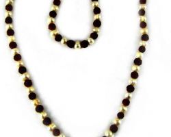 Mala Rudraksha with pearl moti 108 beads