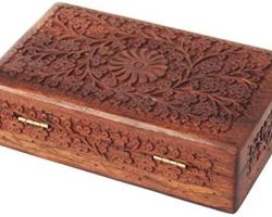 Wooden box Handcarved wooden box for jewellery