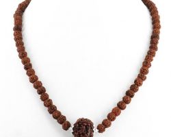 Rudraaksh mala with 5 mukhi silver cap Rudraksha single