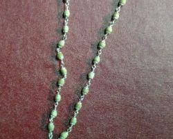 Silver Tulsi mala  white beads 18 inches tulsi neckmala   with silver cap white