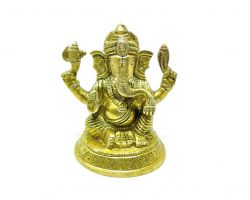 Brass Ganesha idol peetal ki Ganesh murti 3 inches
