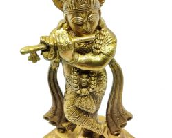 Brass krishna idol  brass Krishna statue  peetal ki krishna murti 9 inches