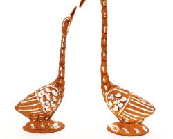 Handicraft swan pair golden