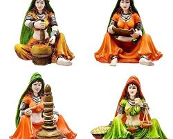 Rajasthani handicraft home decor set of 4 women