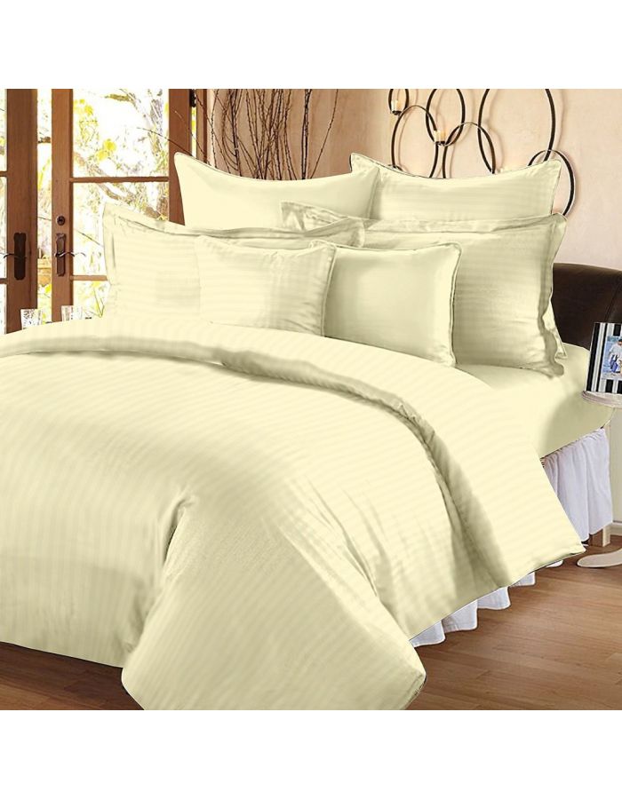 Plain cotton bedsheet double bed lemon colour