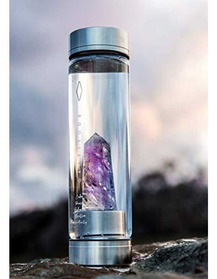 Amethyst stone water bottle