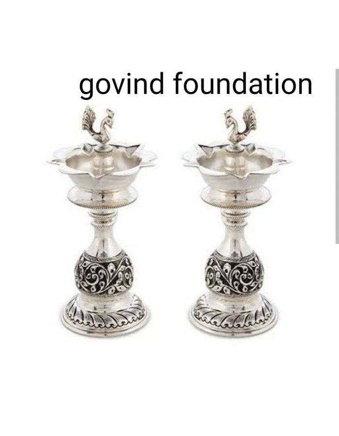 Silver Oil Lamp 8 inches Pure silver Diya Lamp