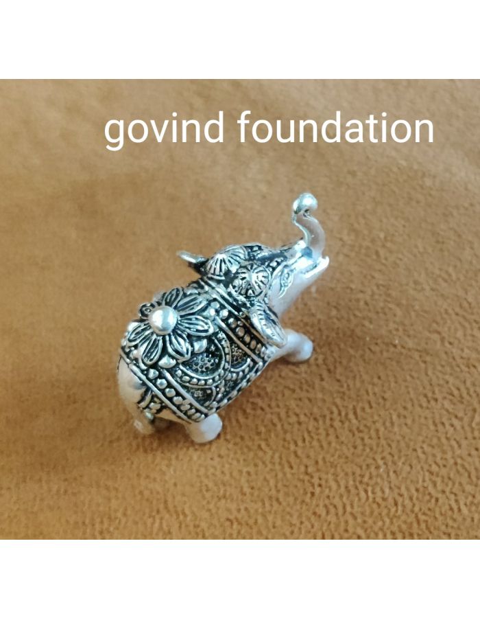 Silver Elephant Figurine Trunk up 55gm Solid Solid Silver Elephant