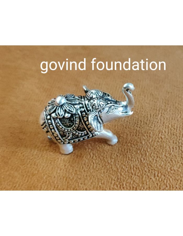 Silver Elephant Figurine Trunk up 55gm Solid Solid Silver Elephant