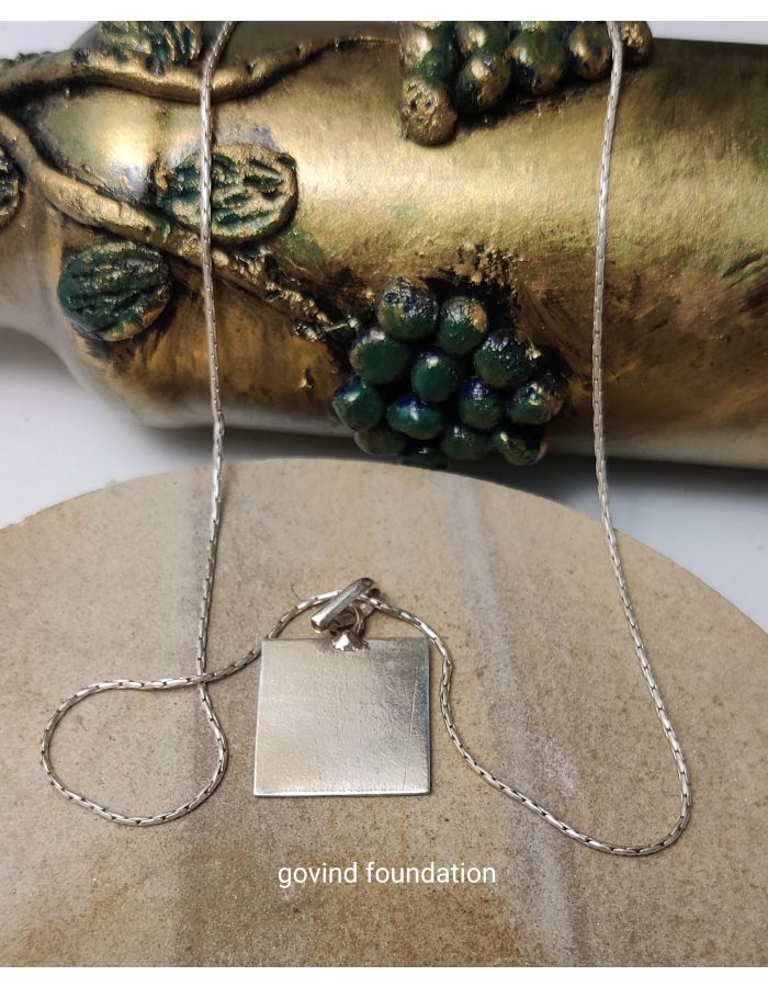 Pure Locket Chain Home POOJA ITEMS RED BOOK REMEDIES ITEMS Pure Silver Square piece ...