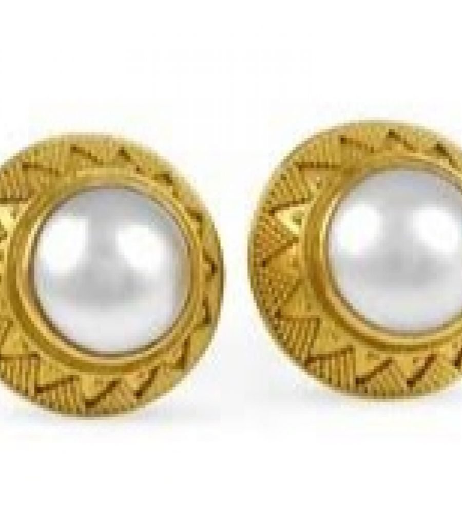 Buy Cute Real Pearl Design One Gram Gold Pearl Earrings Design for Girls
