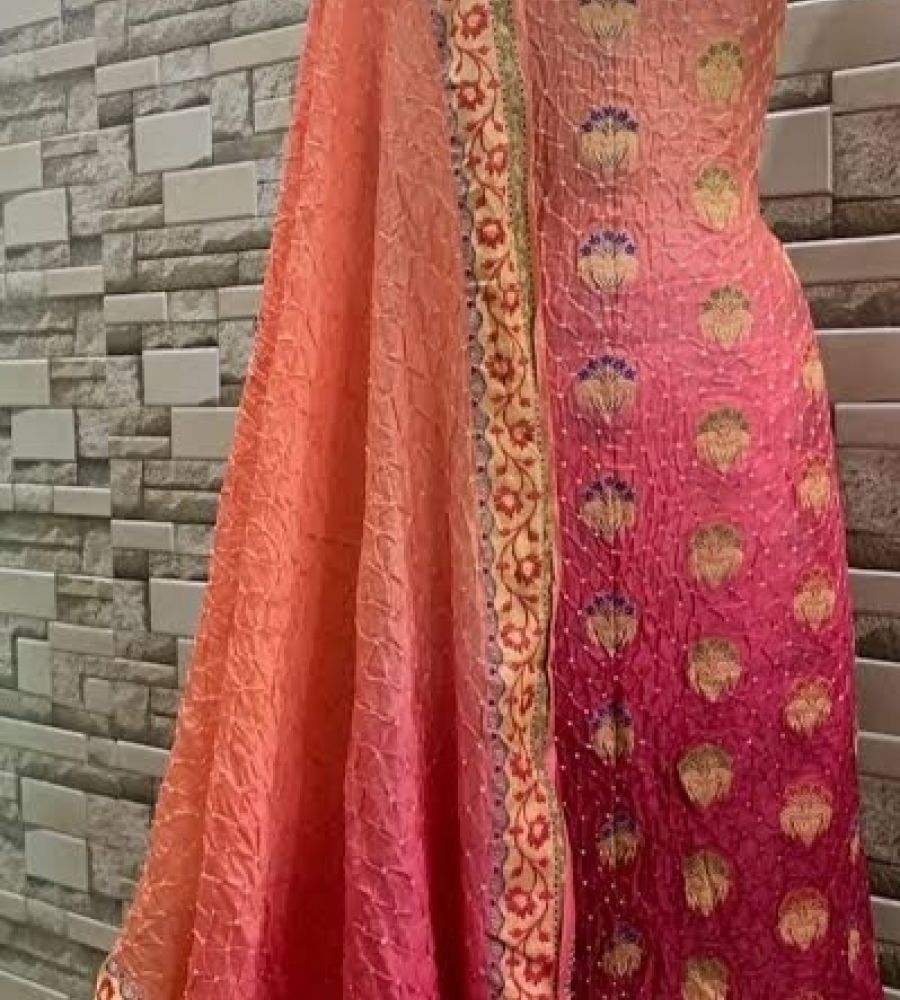 Cotton Pink Bandhej Suit Dupattas, Printed at Rs 649 in Surat | ID:  2853187888997