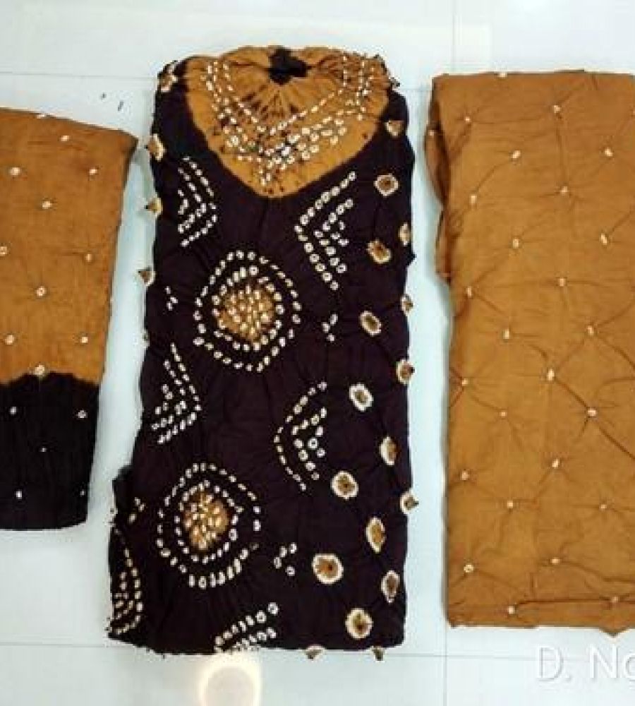 Easily Washable Multicolor Women Printed Cotton Bandhani Dress Material  Design: Modern at Best Price in Jetpur | Jayshree Bandhej