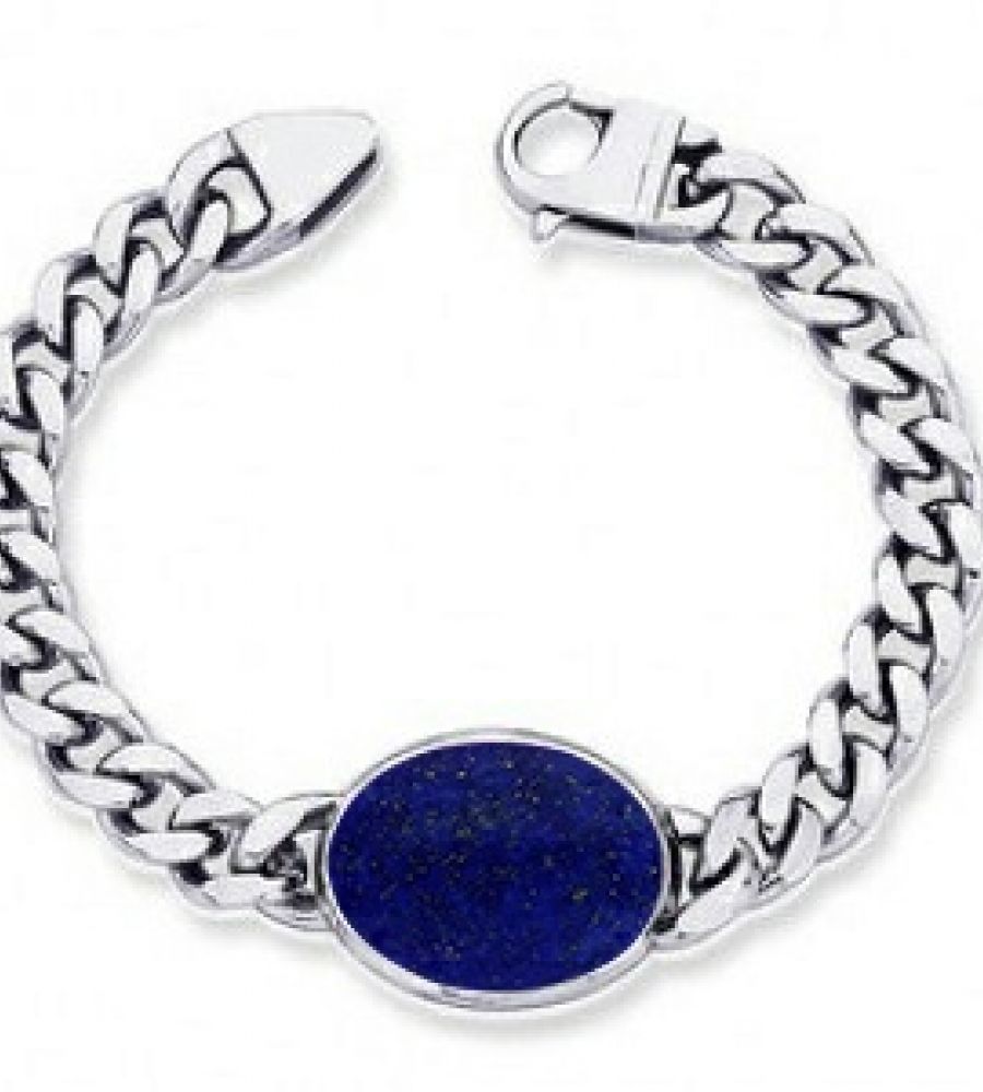 Silver Blue Lapis Lazuli Bracelet