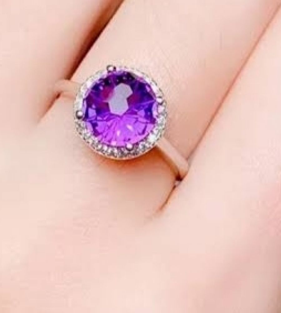 Buy SIDHARTH GEMS 6.25 Ratti 5.50 Carat Amethyst Silver Plated Ring Katela  Ring Original Certified Natural Amethyst Stone Ring Astrological Birthstone  Adjustable Ring Size 16-24 for Men and Women,s at Amazon.in