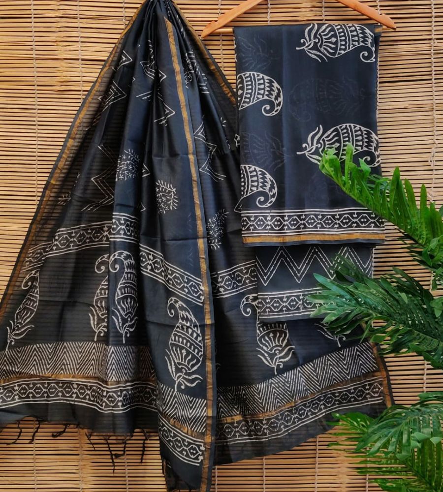 Banarasi silk salwars | Dress materials, Banarasi suit, Batik print dress