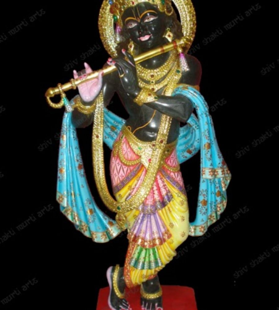 Black marble stone krishna statue black stone krishna idol
