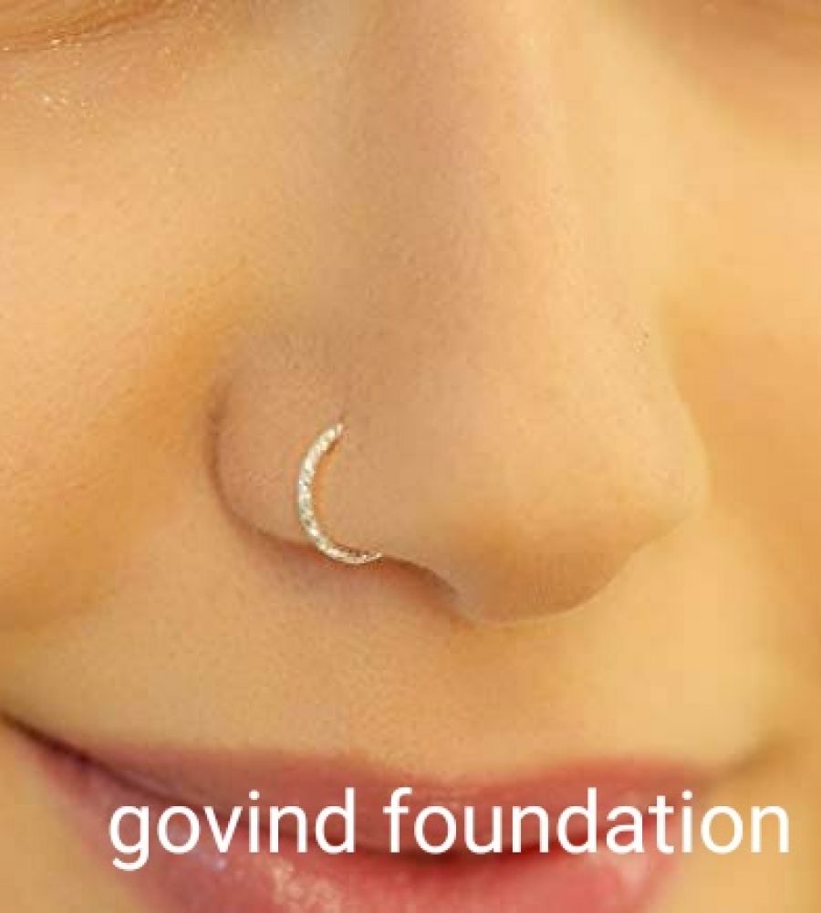 Asian Vertical Style 14k Real Gold Nose Ring Nose Stud Push Pin – Karizma  Jewels