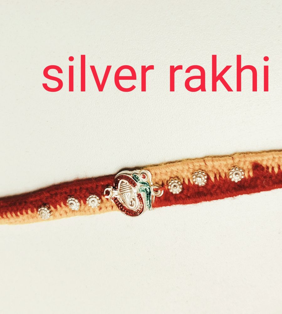 Silver rakhi silver om rakhi chandi ki rakhi