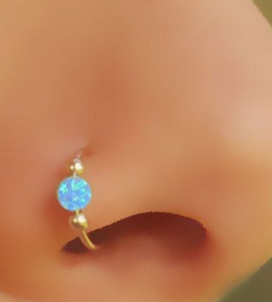 Surgical Steel Nose Hoop Opal, Nose Piercing, Nose Ring Hoop, Nose Jewelry, Nostril  Piercing 22g 20g 18g, Nose Earring, Nostril Ring - Etsy