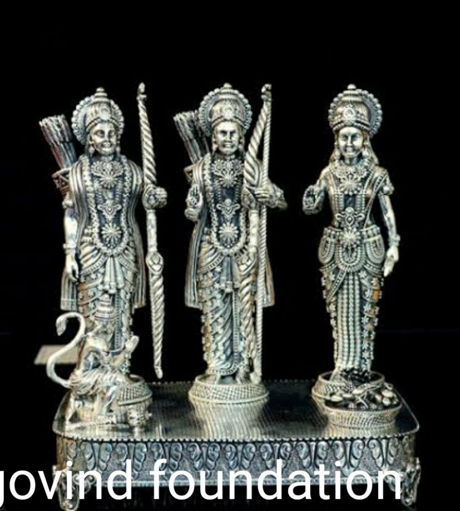 Silver Ramdarbar idol 6 inches pure silver Ramdarbar statue