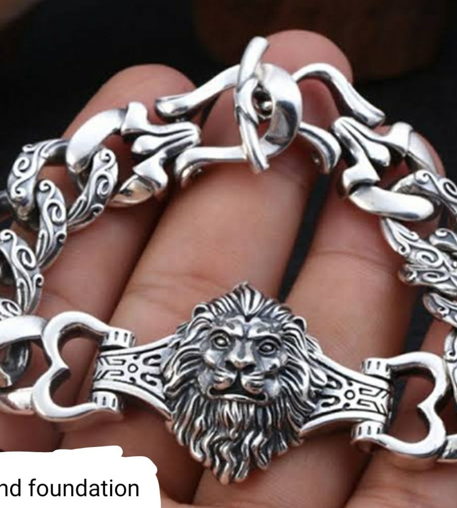 Sterling Silver Bracelet Men Lion Bracelet Mens Silver - Etsy | Lion head  bracelet, Silver bracelet, Lion bracelet