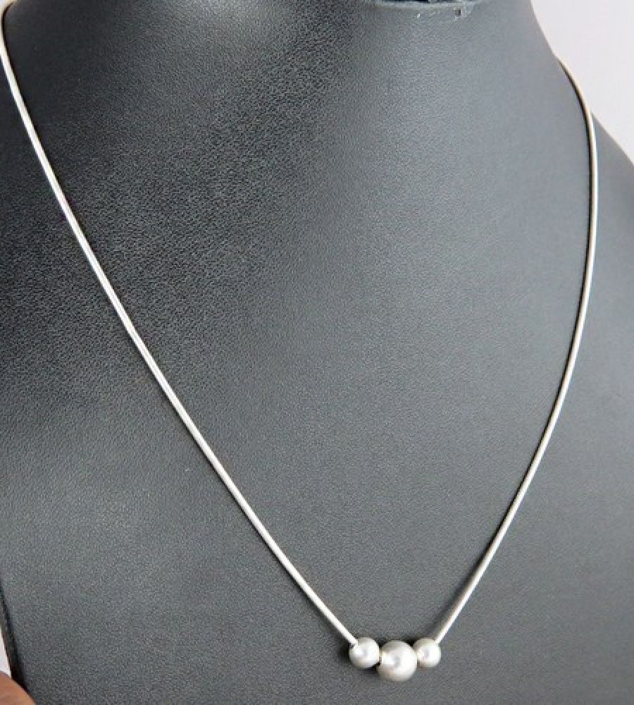 Pure silver chain with silver ball chandi ki chain