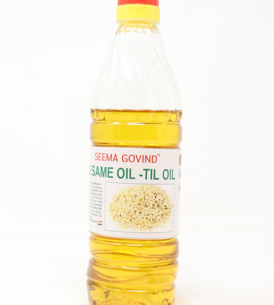 sesame oil organic cold pressed til ka tel 1 liter brand seema govind