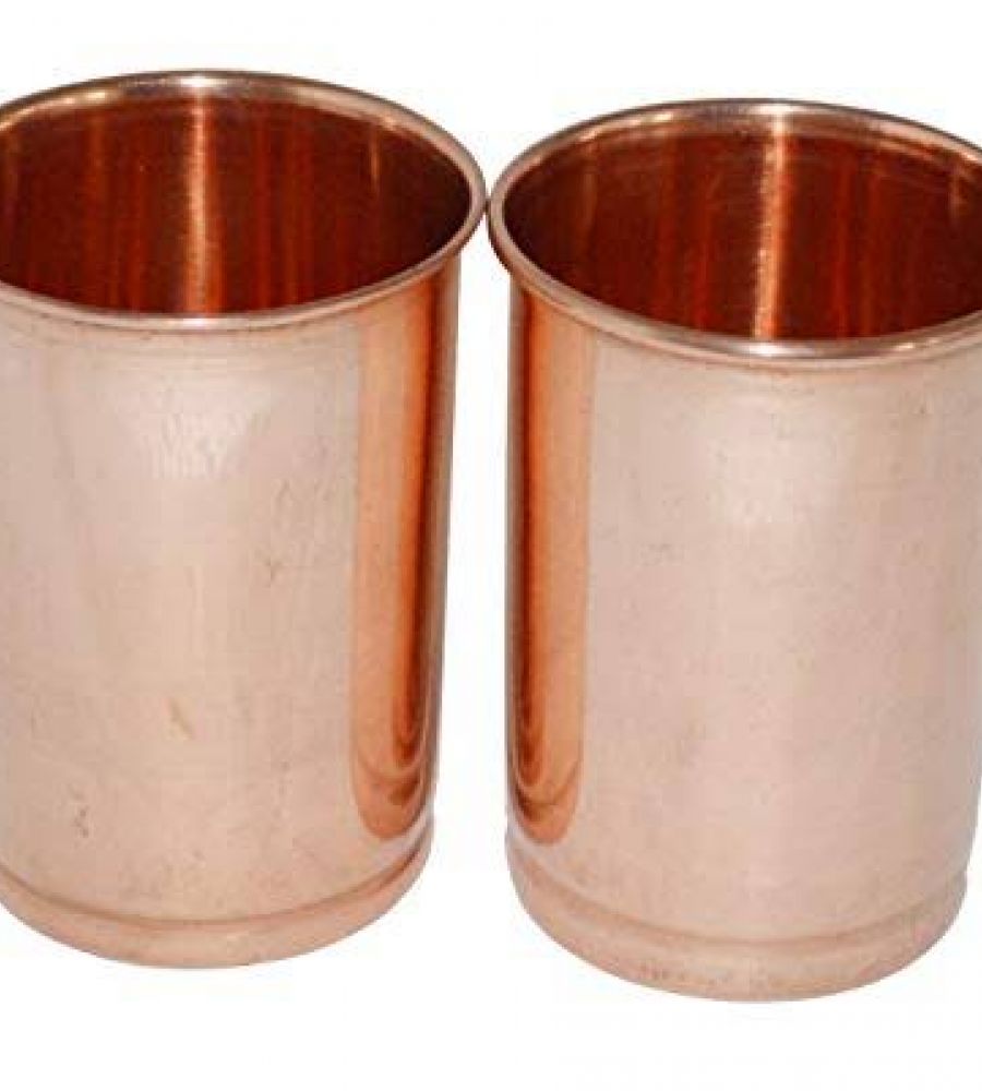 Copper glass pure copper tumbler set of 2