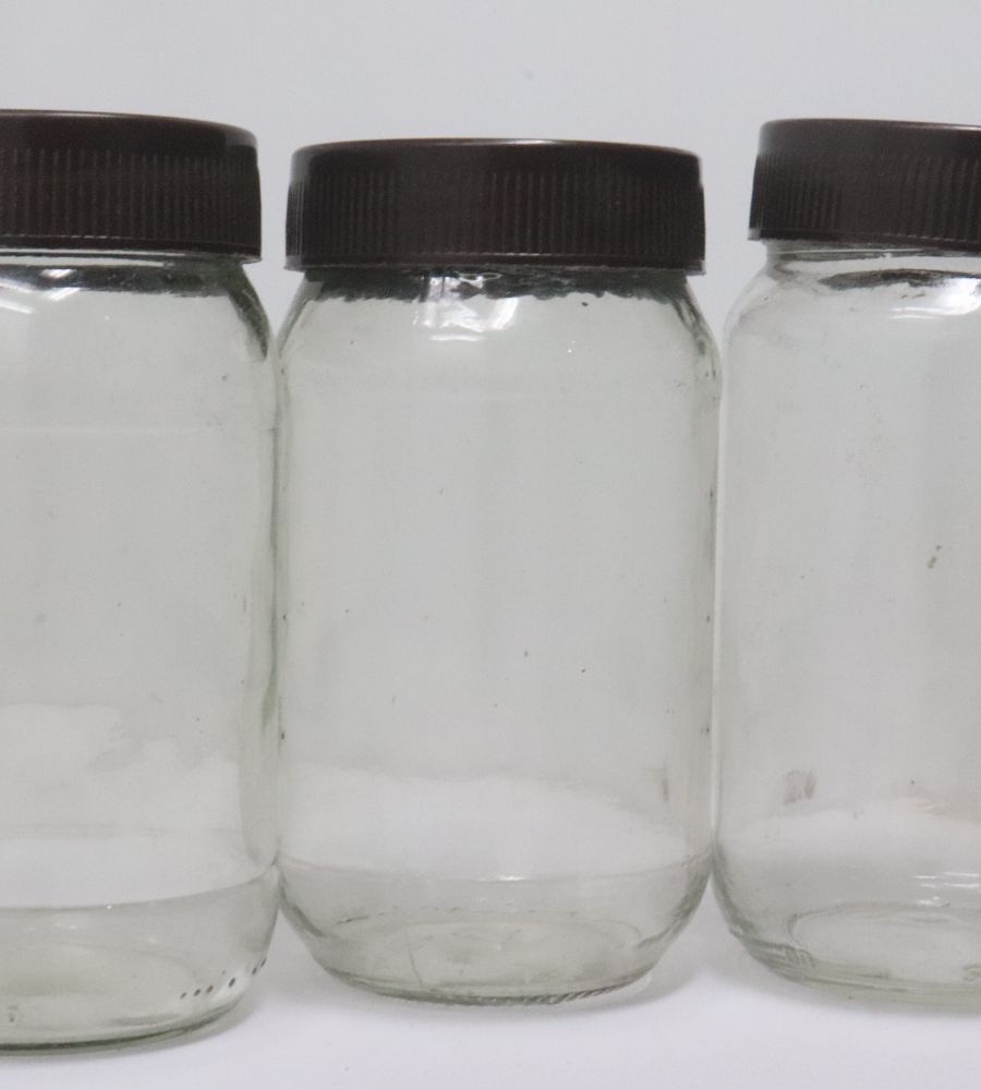 Glass jar bottles set of 3