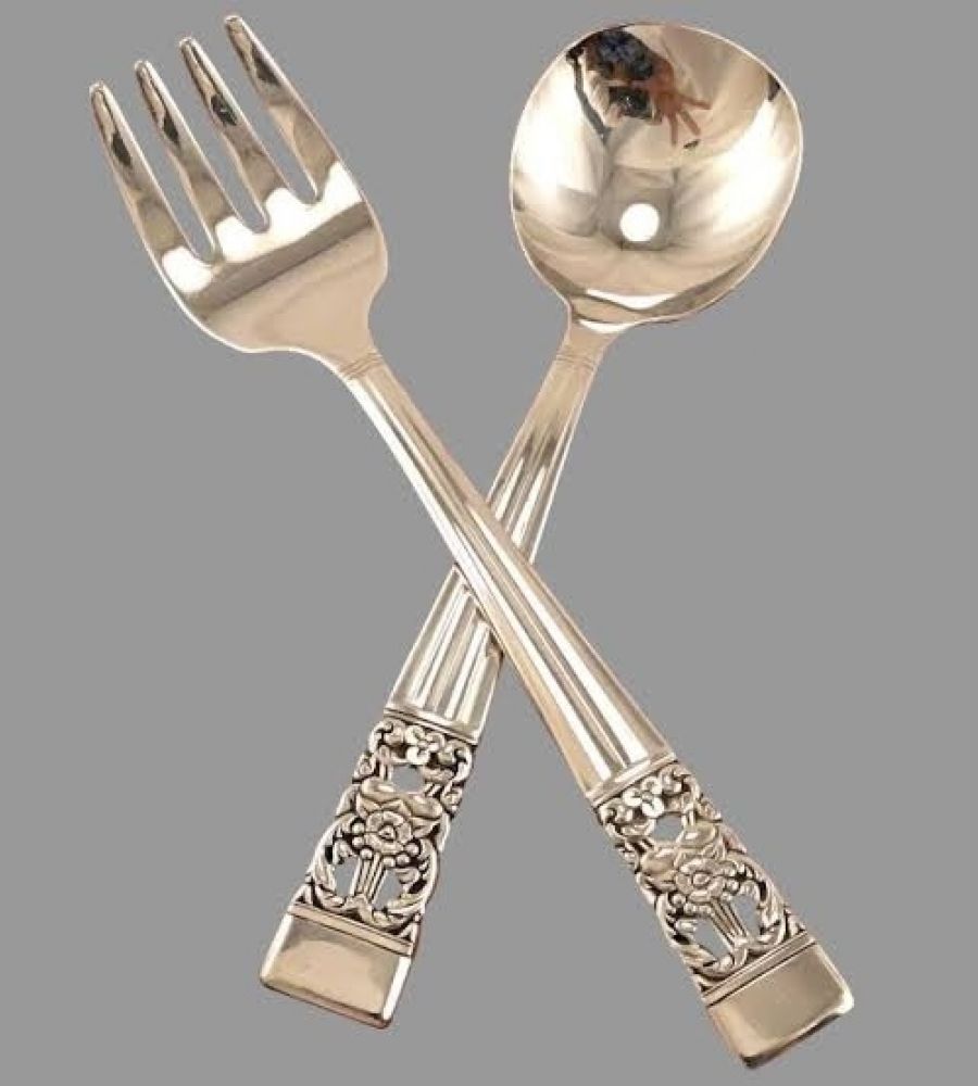 Silver fork spoon set pure silver spoon and fork set