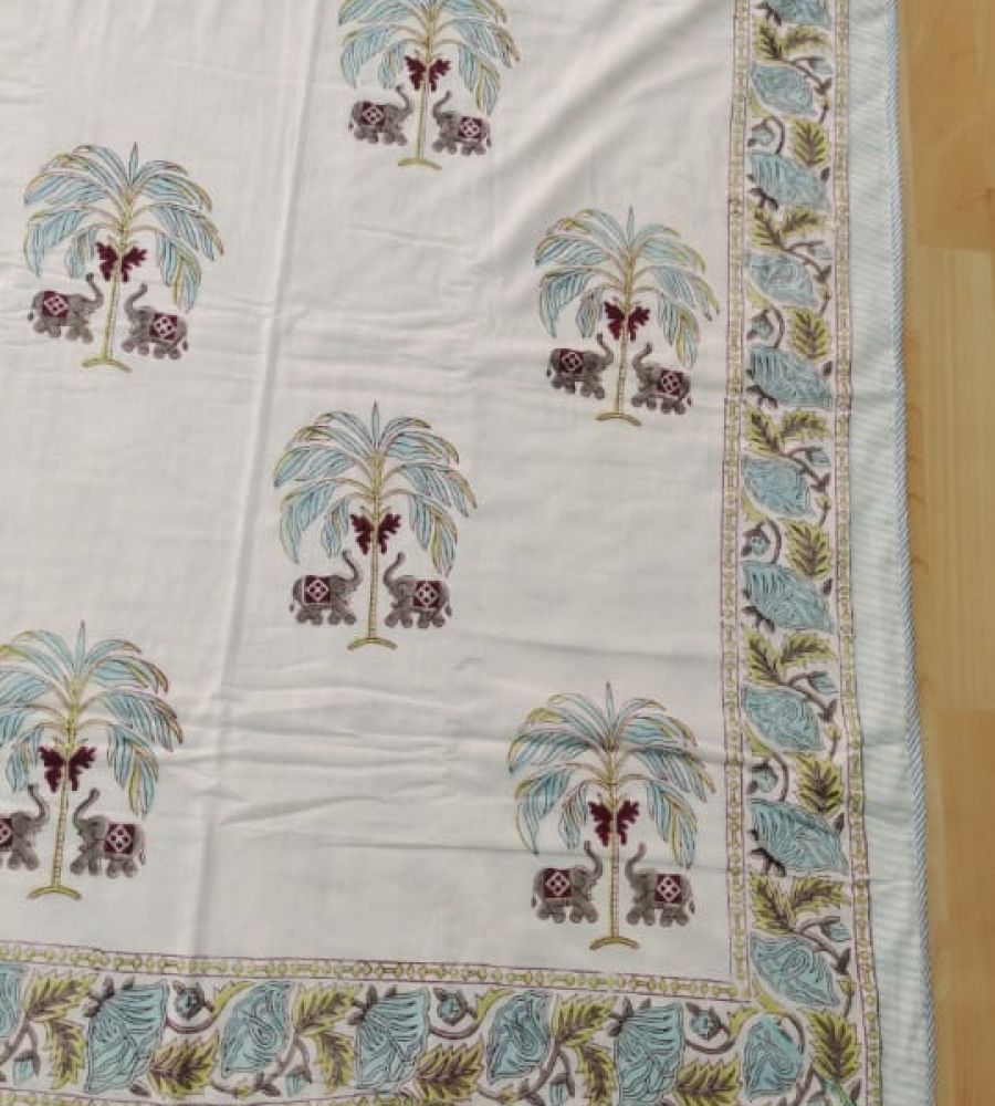 Dohar AC quilt double bed cotton handblock organic premium quality soya