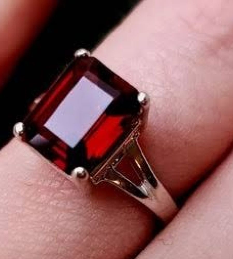 stone ring square shape stone silver ring gomed ring